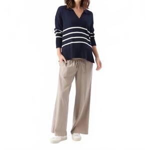 NEW RIPE lori nursing knit sweater in navy/white